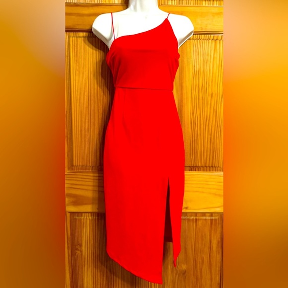 Princess Polly One-Shoulder Red Dress – Size US 6 (AU 10, EU 38) asymmetrical - Picture 2 of 8